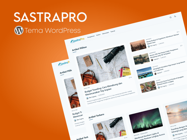 Tampilan tema SastraPro dari Sugeng.id