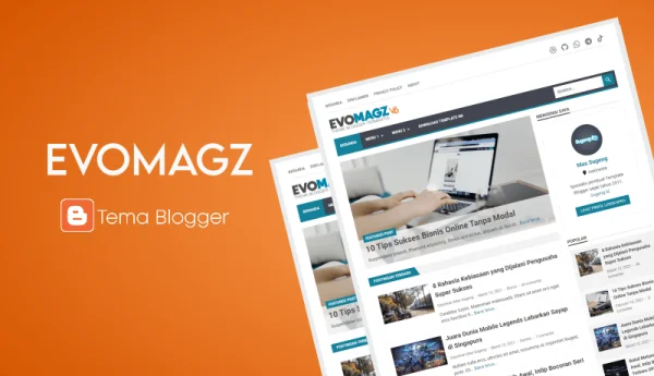 Tampilan tema EvoMagz dari Sugeng.id