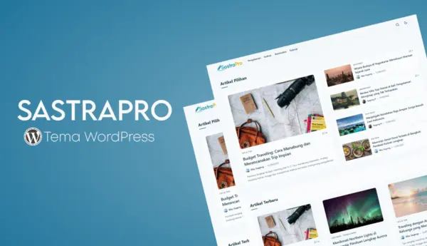 Tampilan tema SastraPro dari Sugeng.id