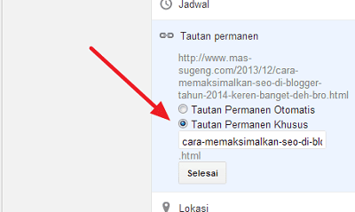 Tautan Permanen - SEO Blogger