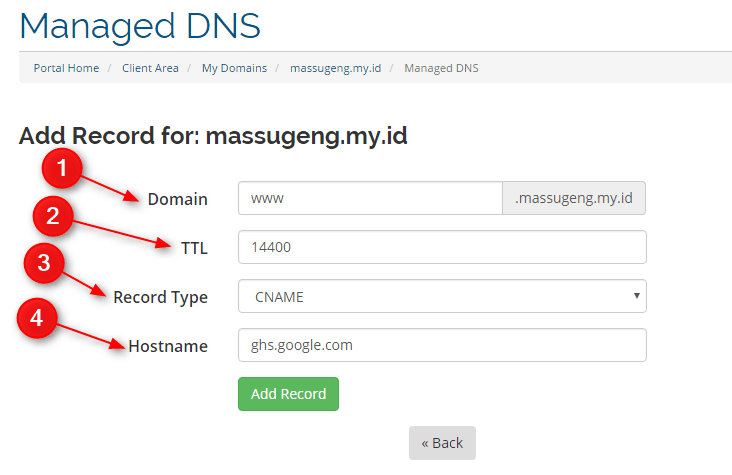 DNS Record Pertama