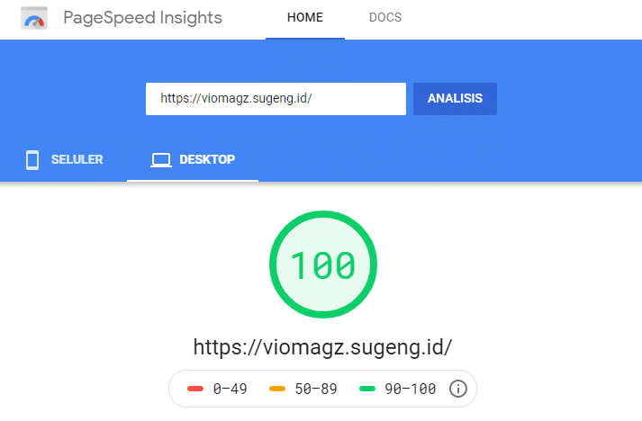 Viomagz - PageSpeed Desktop